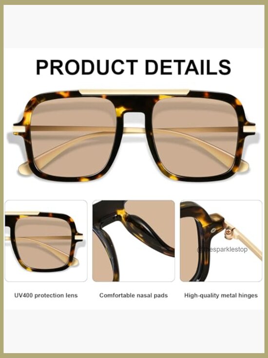 Retro Aviator Sunglasses Metal Frame UV400 Protection Lightweight main image 5